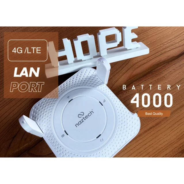 مودم روتر همراه و رومیزی LTE نزتک مدل HOPE با پشتیبانی از وای‌فای 6 و 30 کاربر، دارای باتر 102182602
