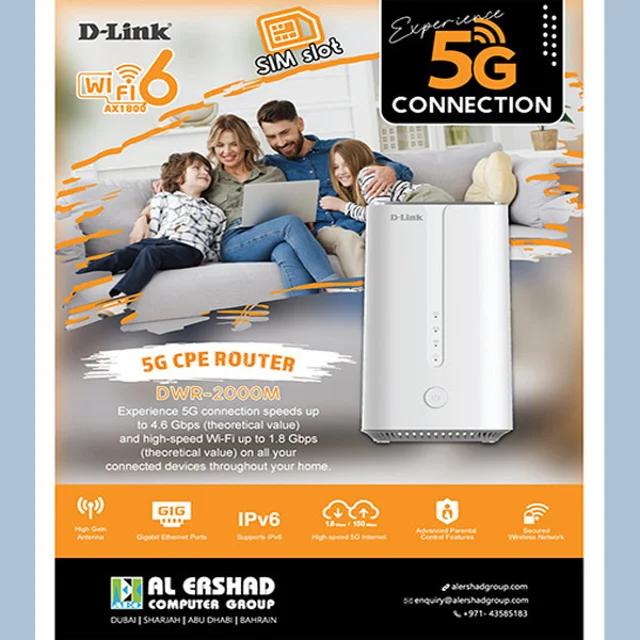 مودم روتر 5G دی-لینک مدل DI-LINK 2000M با پشتیبانی از Wi-Fi 6 AX1800، سرعت دانلود 4.6 گیگا 102182715