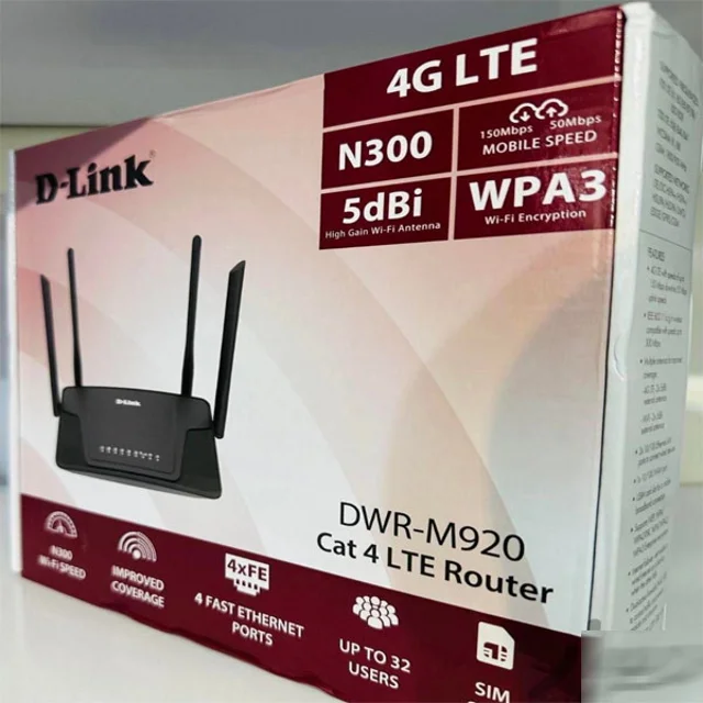مودم روتر بی‌سیم 4G LTE دی-لینک مدل DWR-M920 با پشتیبانی از سیم‌کارت 3G/4G، سرعت تا 150 مگ 102182727