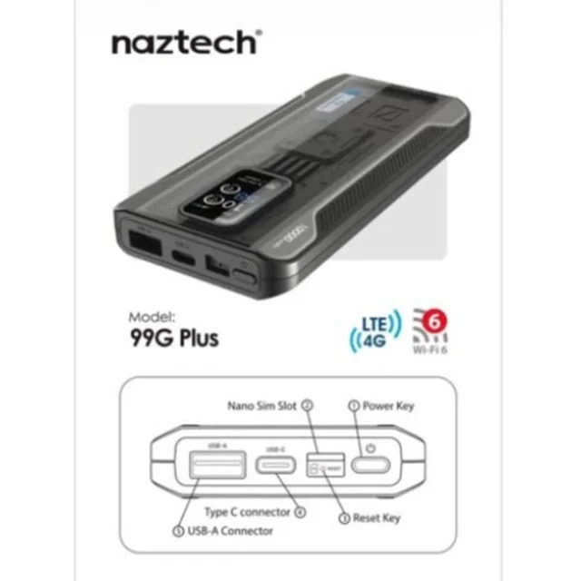 مودم 4G قابل حمل نزتک مدل 99G Plus با آنتن داخلی، درگاه USB Type-C، باتری 10000 میلی‌آمپری 102182623