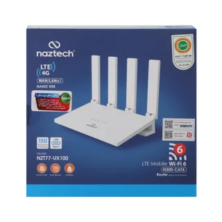مودم روتر 4G خانگی و اداری نزتک مدل 77UX100 با اتصال سیم کارت، پشتیبانی تا 10 کاربر، آنتن  102182615